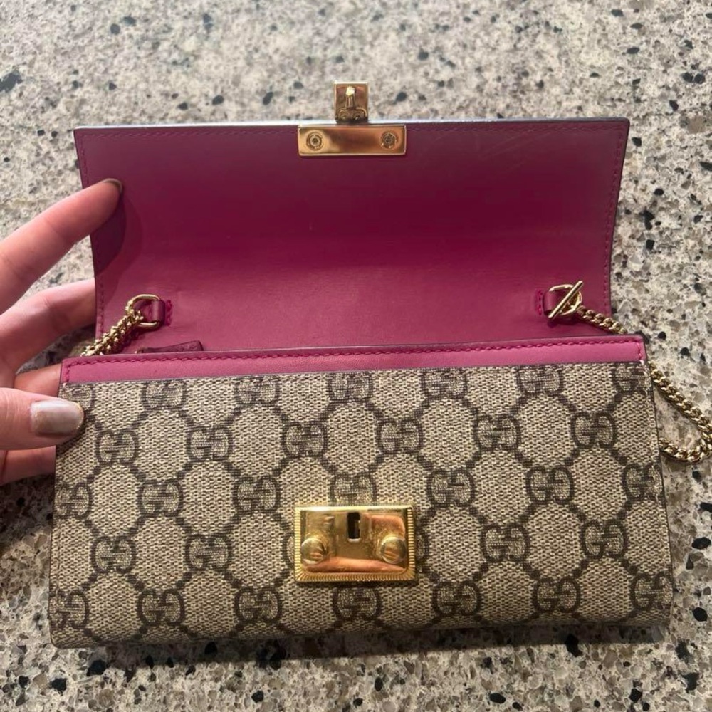 🔥Gucci wallet on chain GG supreme padlock wallet mini purse Gucci bag Gucci woc - Picture 8 of 17